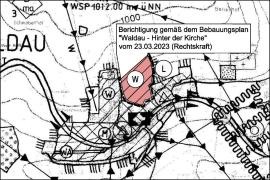 zeigt berichtigten Bebauungspaln